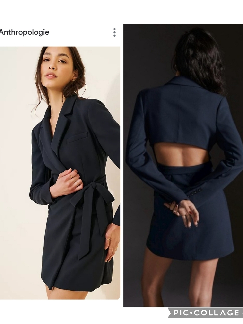 Anthropologie Tie-Waist Blazer Mini Dress Size 10 Us